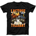 Lactose Tolerant Milk Cheese Diet Gym Workout Funny Gift Tee Black T Shirt B376