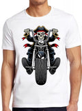 Skull Biker T Shirt Pirate Motorbike Ride Bike Cool Gift Tee 2662