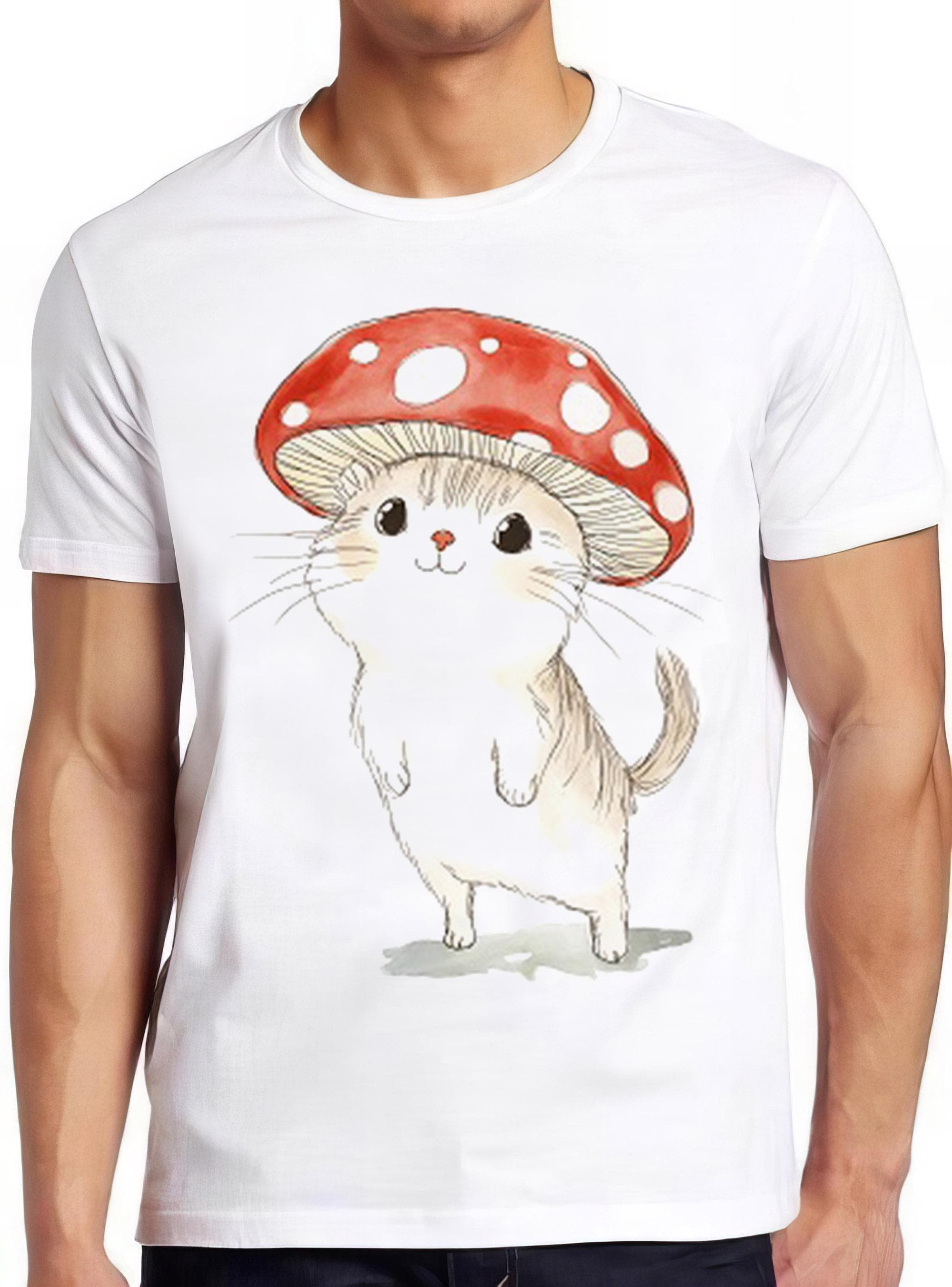 Magic Mushroom Cat Hat Parody Meme Joke Gift Funny Tee Style Unisex Gamer Cult Movie Music T Shirt 2396