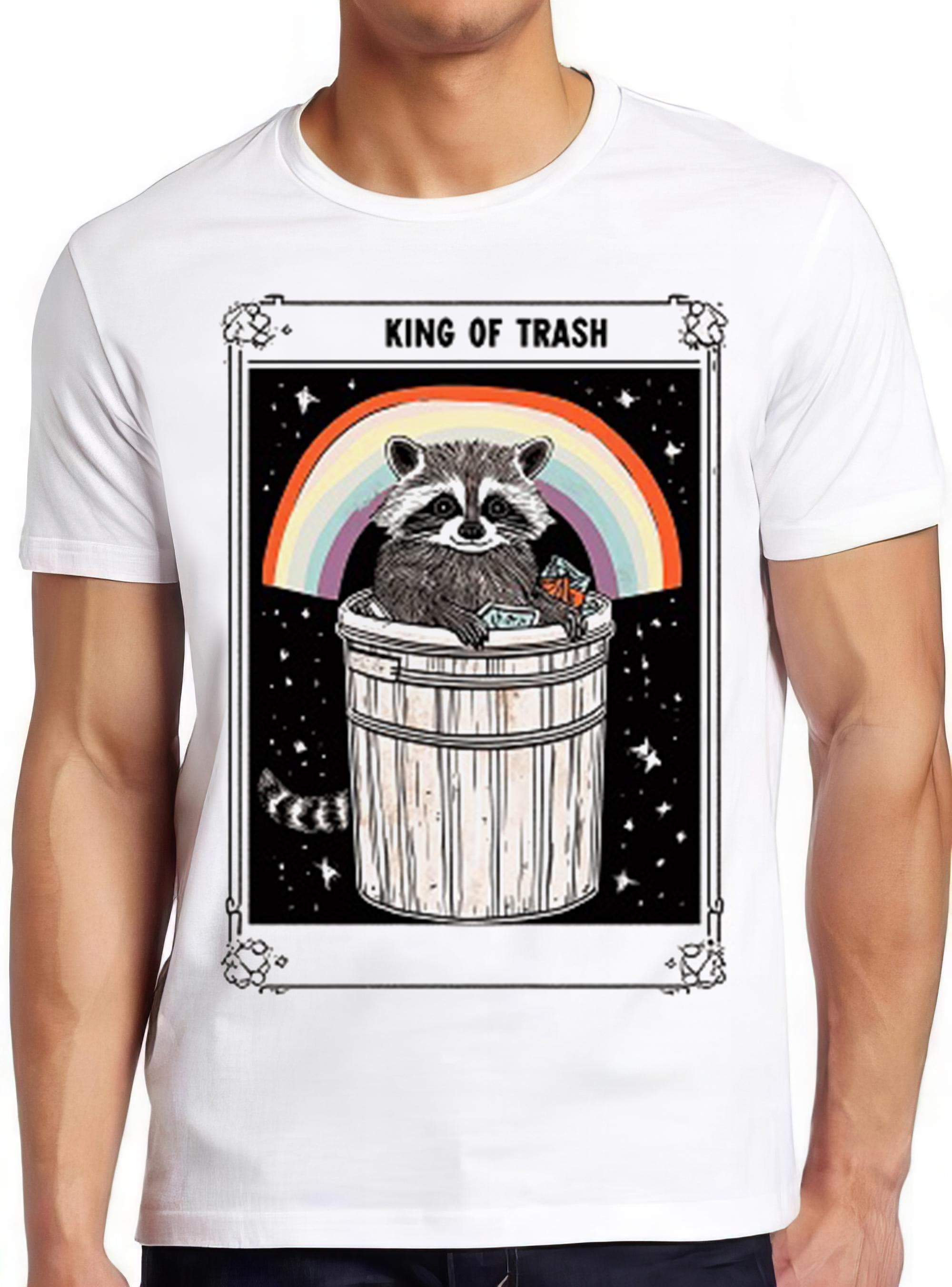 King Of Trash Raccoon Tarot Card Meme Gamer Cool Cult Movie Music Gift Tee T Shirt 2275