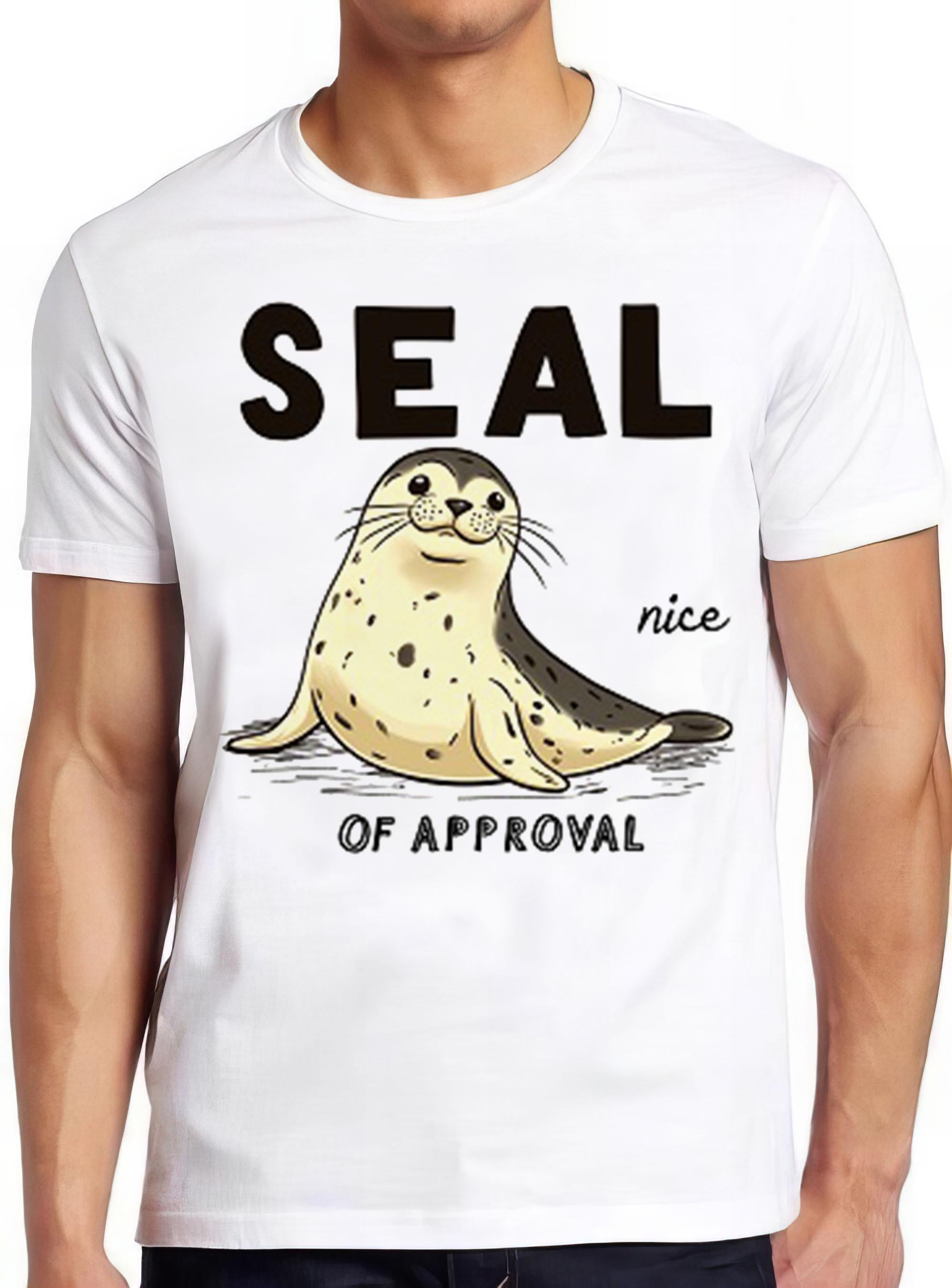 Seal Of Approval Cute Animal Meme Gift Funny Gamer Cult Movie Music  Style Unisex Tee T Shirt 2319