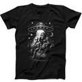 Bigfoot Alien And UFO in Forest Night Believe Funny Gift Black T Shirt 441