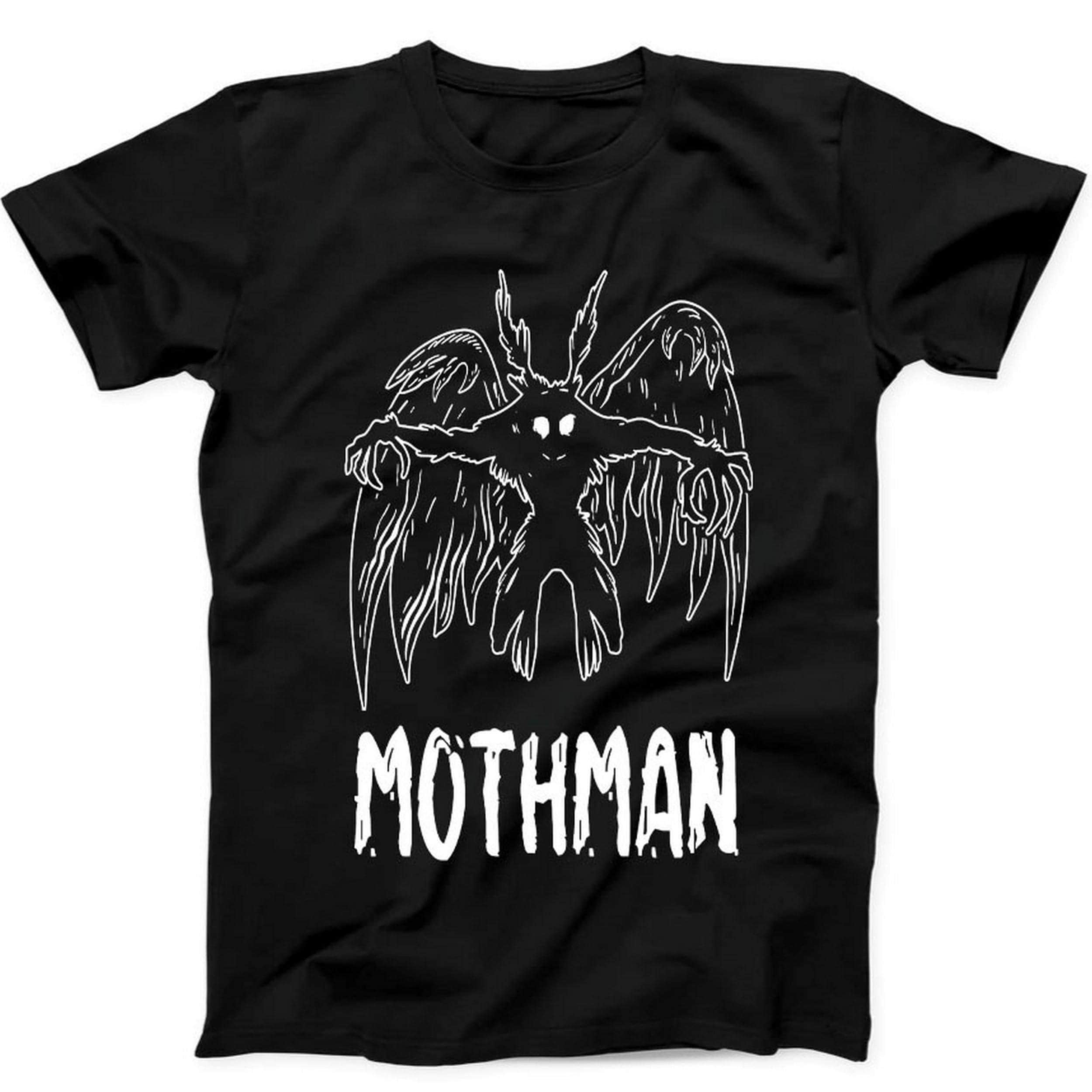 Mothman Weird Strange Unusual Cryptid Cryptozoology Gift Tee Black T Shirt B90