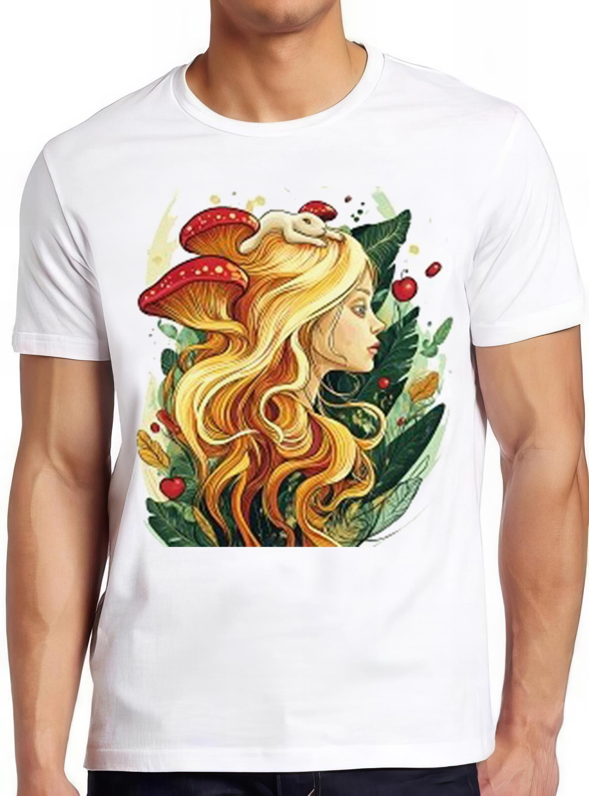 Amanita Geisha Japanese Manga Magic Mushroom Sexy Girl Flowers Joke Meme Gift Funny Tee Style Unisex Gamer Cult Movie Music T Shirt 2543