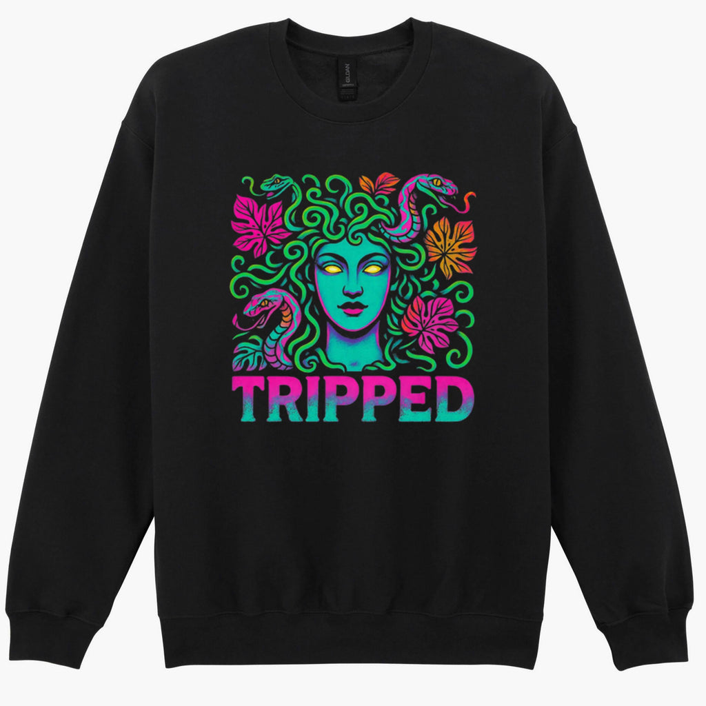 Medusa Tripped Trippy Psychedelic Cobras Marijuana Leaf Sweatshirt Hoodie 460