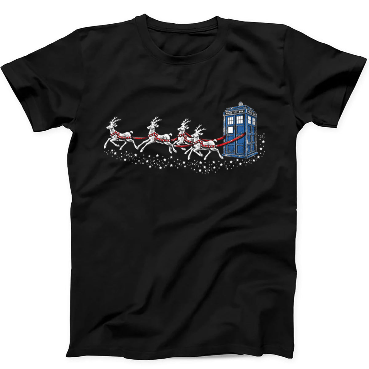 The Doctor Who Christmas Police Phone Box Deer T Shirt Hoodie Sweatshirt 286
