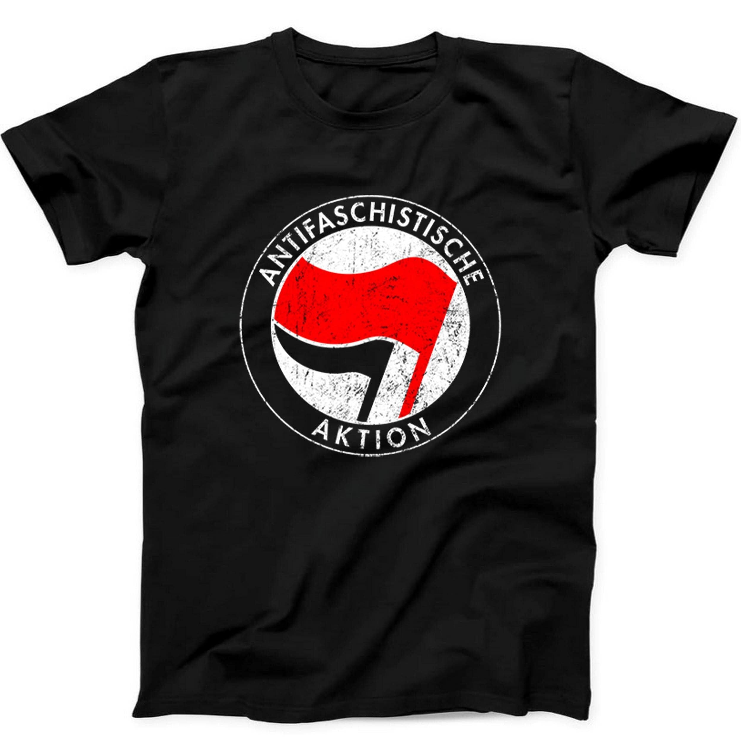 Antifaschistische Aktion Antifa Afa Germany Dutch Gift Tee Black T Shirt 540