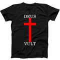 Deus Vult Catholic Religion Christian Crusade Bible Gift Tee Black T Shirt 556