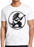 Dinosaur Playing Guitar Sketch Weird Humorous Hilarious Witty Funny Music Gift Tee T Shirt 2253