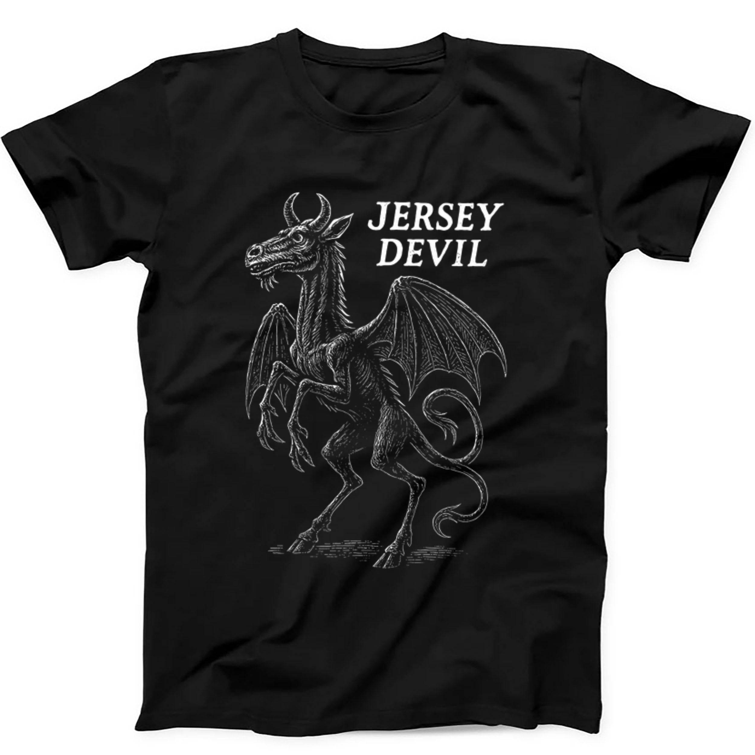 Jersey Devil Weird Mythical Creature Unusual Cryptozoology Strange Cryptid Funny Gift Tee Black T Shirt 461