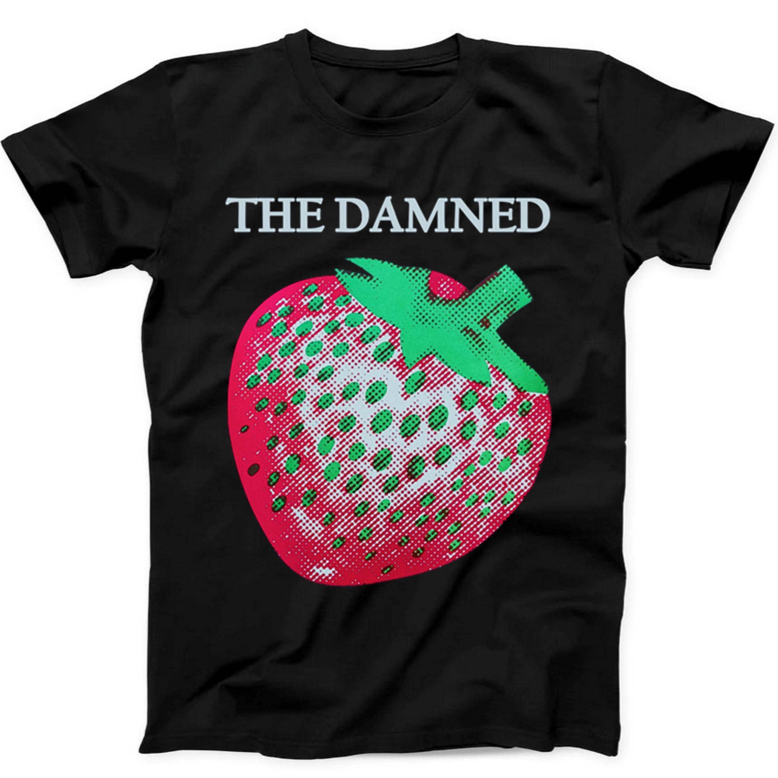 The Damned Strawberries Punk Rock Music Gift Black T Shirt B244