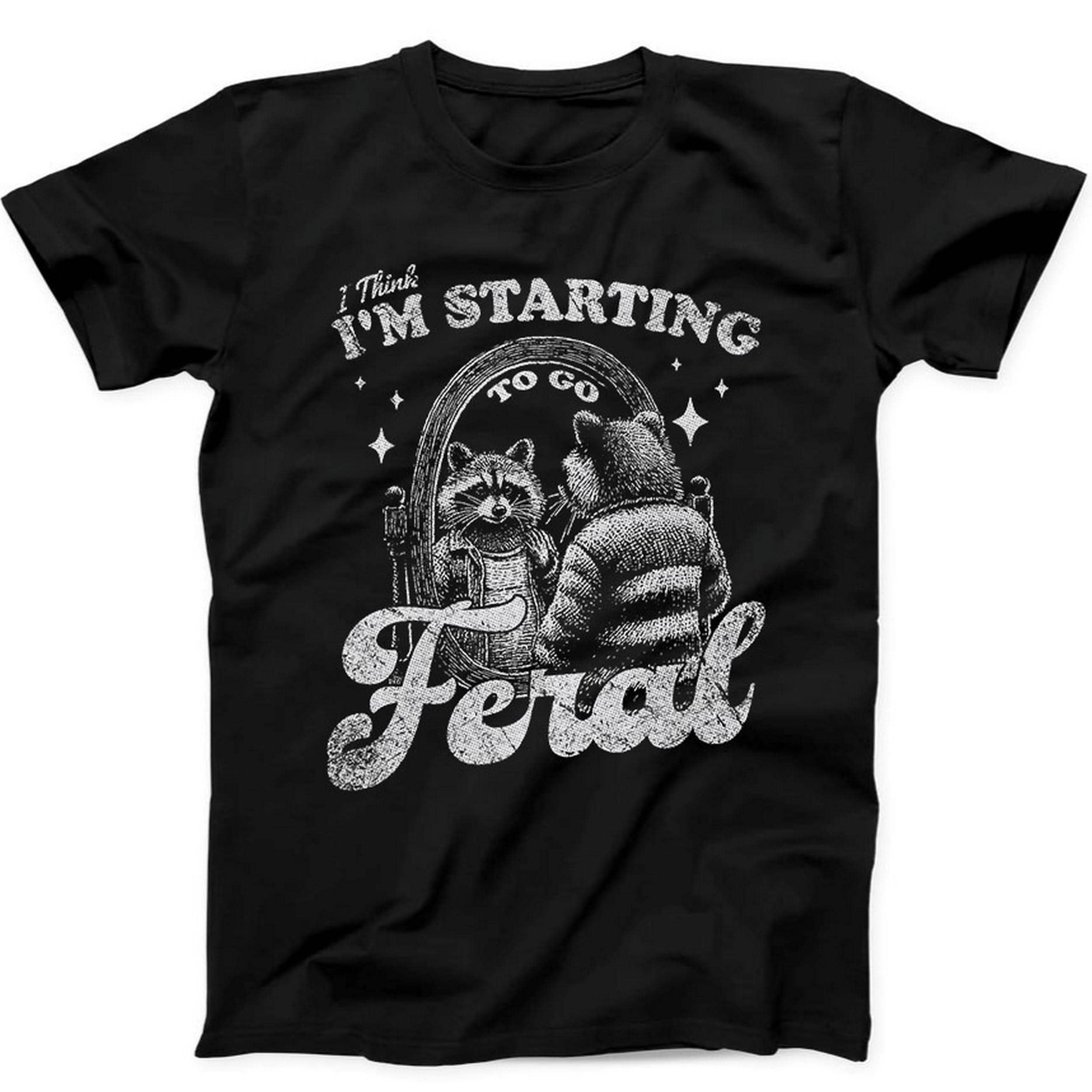 Feral Raccoon in Mirror Best Seller Funny Gift Black Tee T Shirt B332