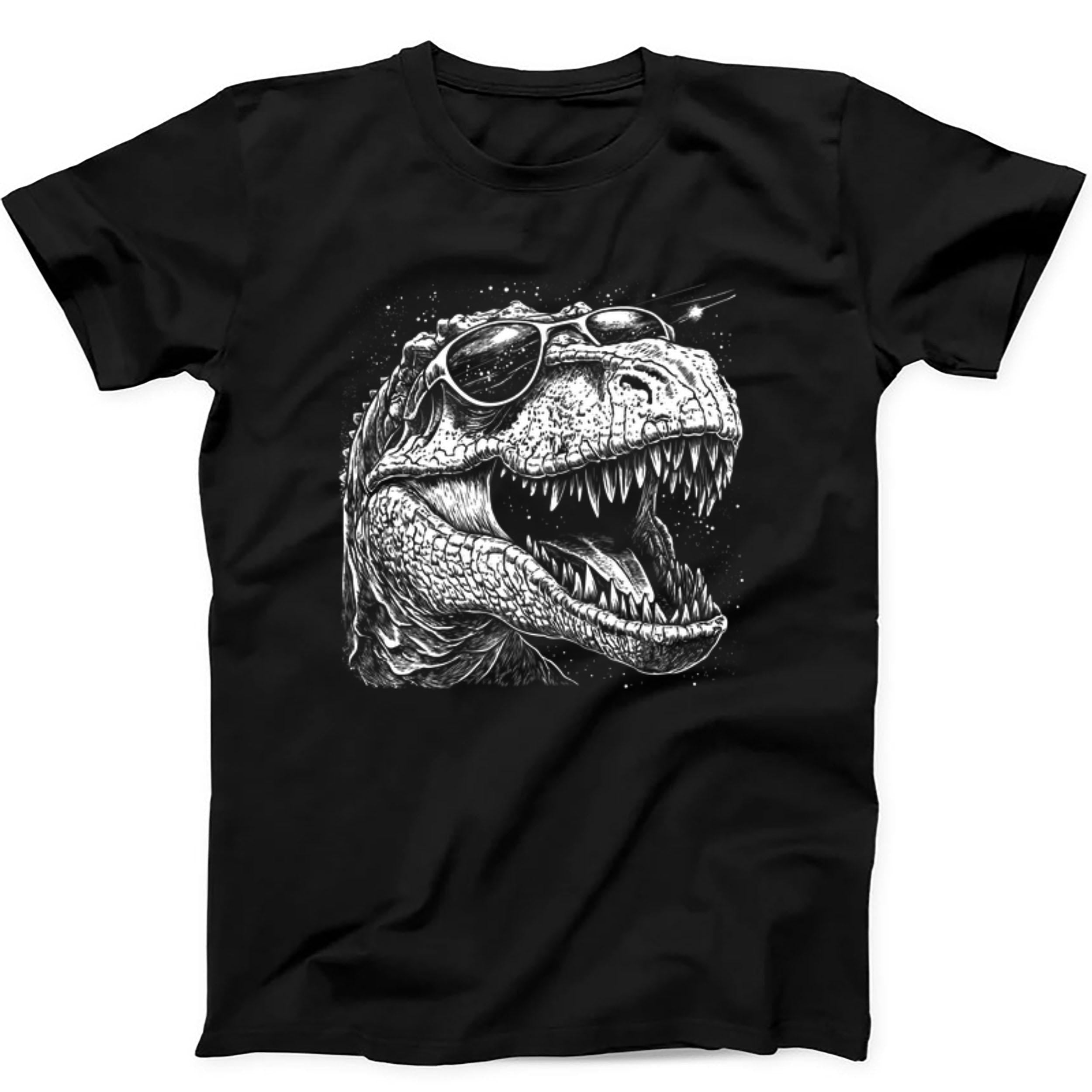 Dinosaur Going Extinct T Rex Asteroids Jurassic Weird Humorous Hilarious Witty Funny Music Gift Tee Black T Shirt 402