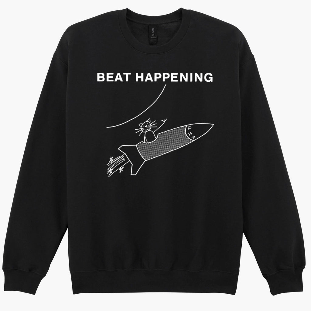 Beat Happening Cat And Rocket Punk Rock Music Gift Sweatshirt Hoodie 522