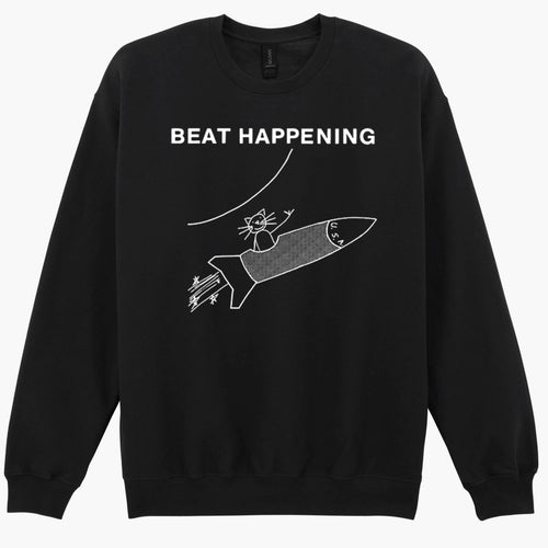 Beat Happening Cat And Rocket Punk Rock Music Gift Sweatshirt Hoodie 522