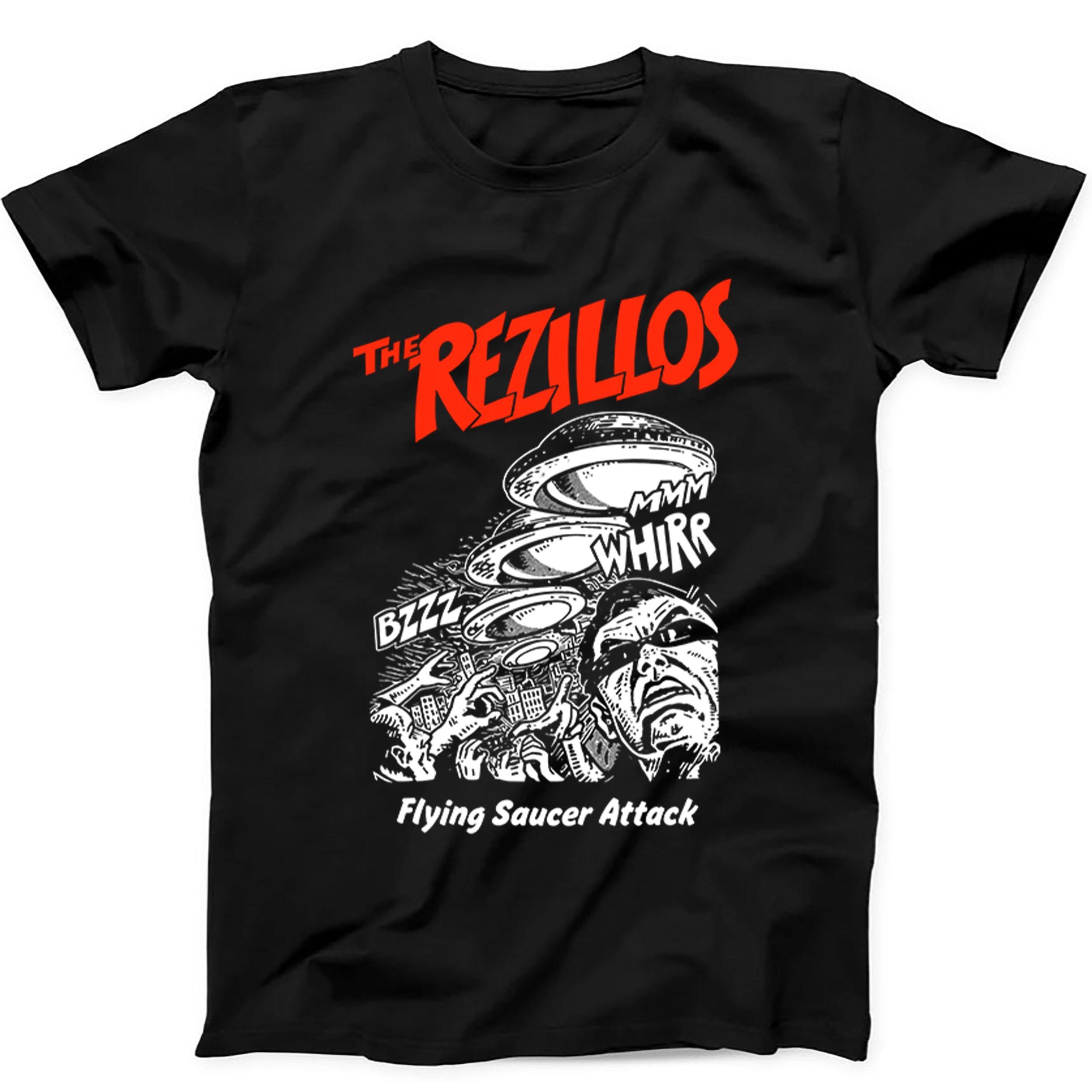 The Rezillos Flying Saucer Attack Punk Rock Music Gift Tee Black T Shirt 569