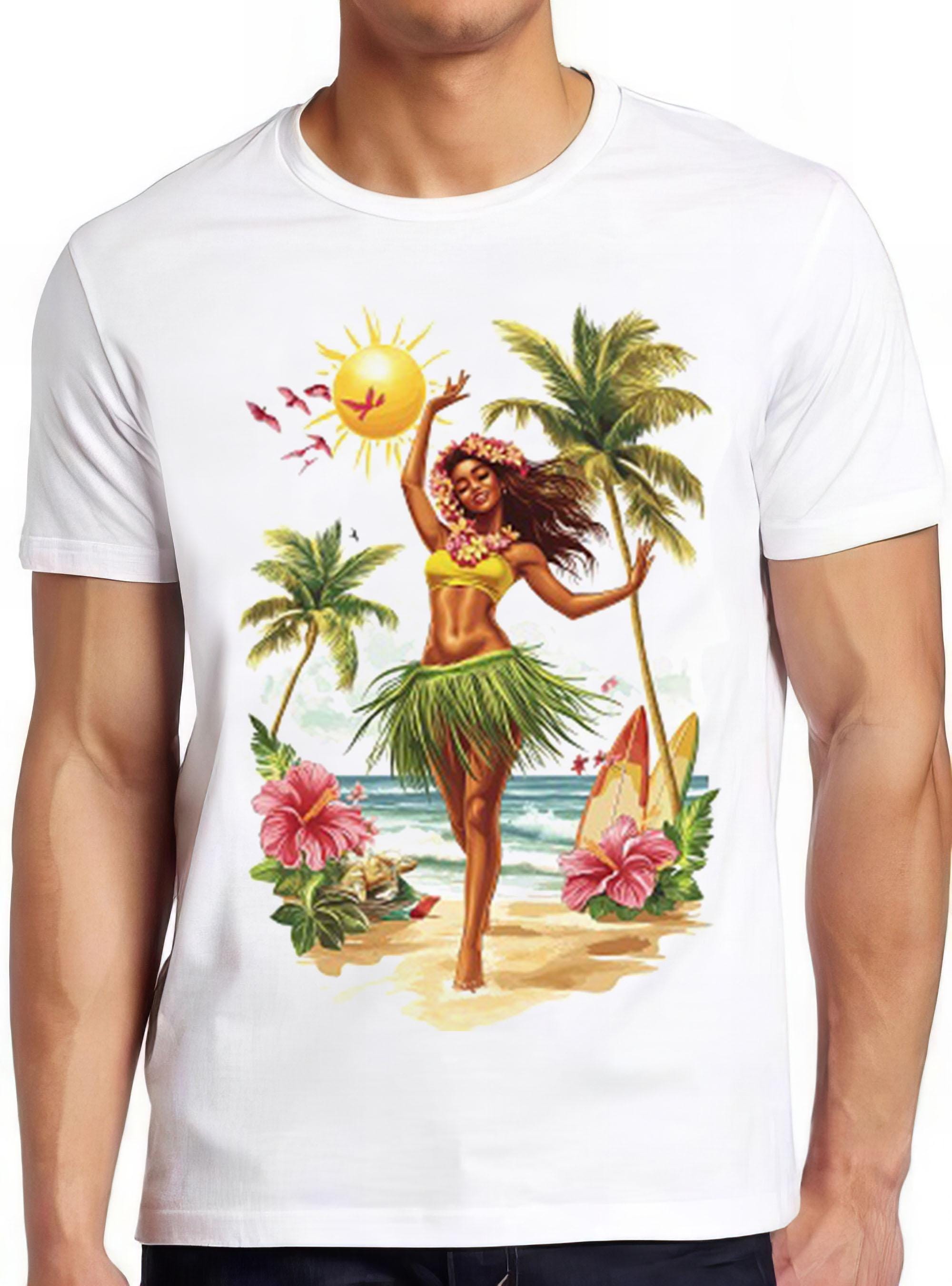 Hula Girl T Shirt Hawaiian Surfing Sailing Nautical Aloha Cool Gift Tee 2341