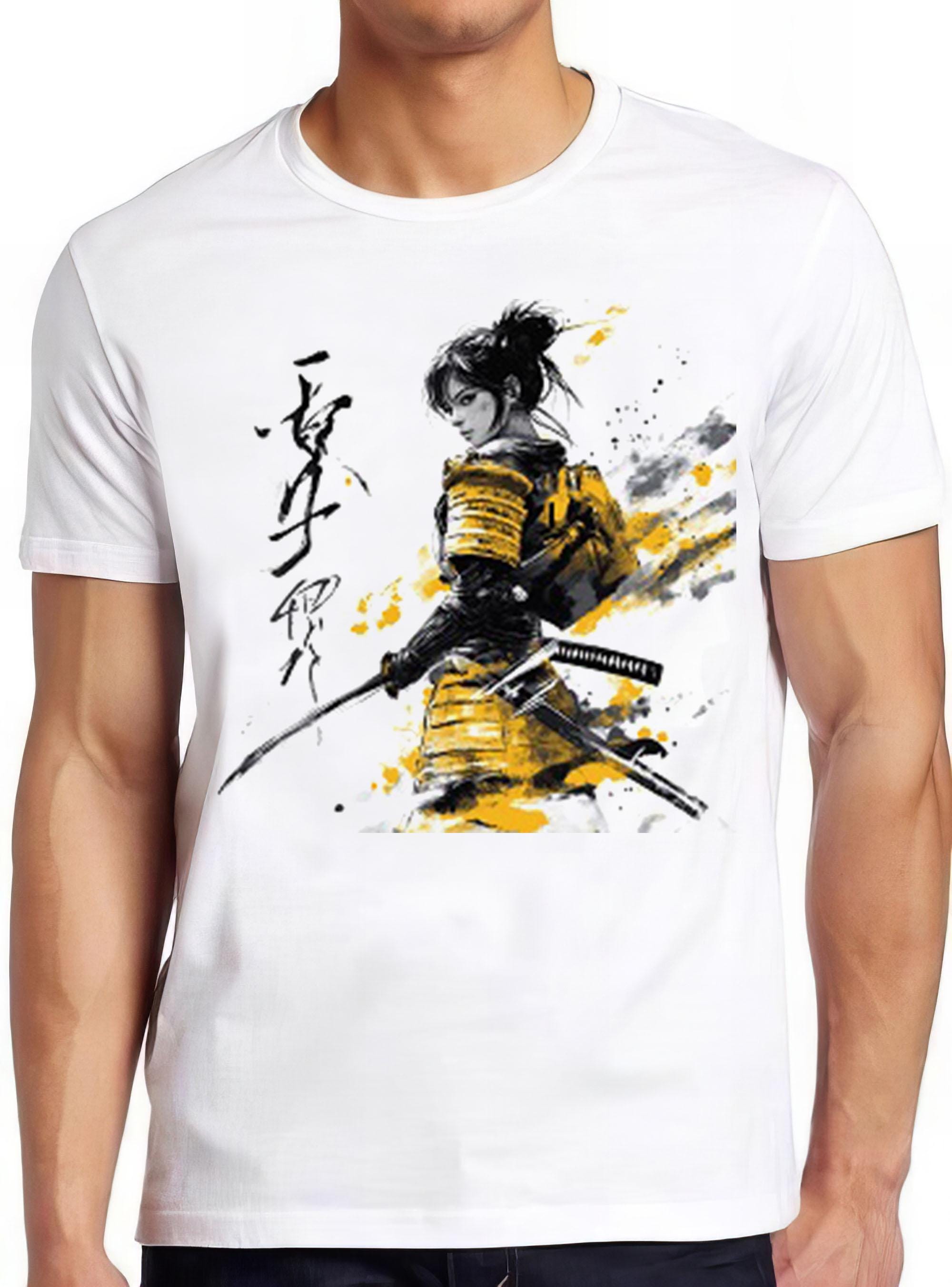 Samurai Japanese Calligraphy with Sword Manga Anime Art Drawing Gamer Cult Meme Movie Music Cool Gift Tee T Shirt 2257