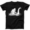 Bigfoot Riding Loch Ness Monster Funny Gift Tee Black T Shirt B275