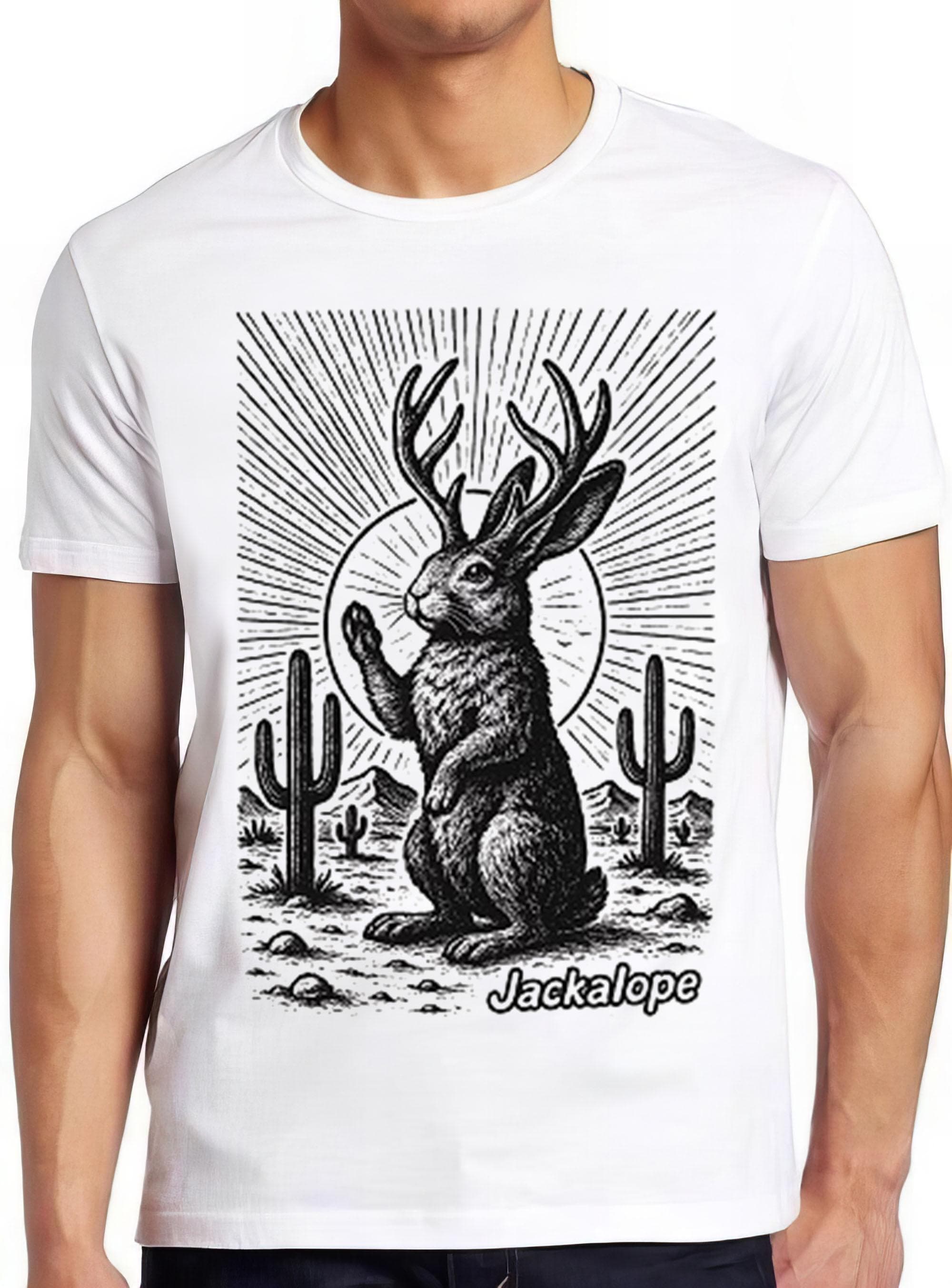 Jackalope Mythical Rabbit Creature Animal Humorous Hilarious Southwest Theme Weird Unique Cryptid Witty Funny Music Gift Tee T Shirt 2613