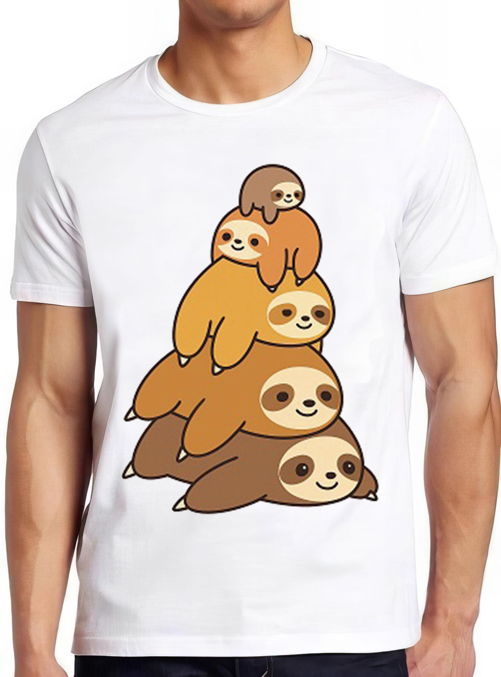 Sloth Stack Pullover Meme Funny  Style Cult Movie Music Gift Tee T Shirt 2657