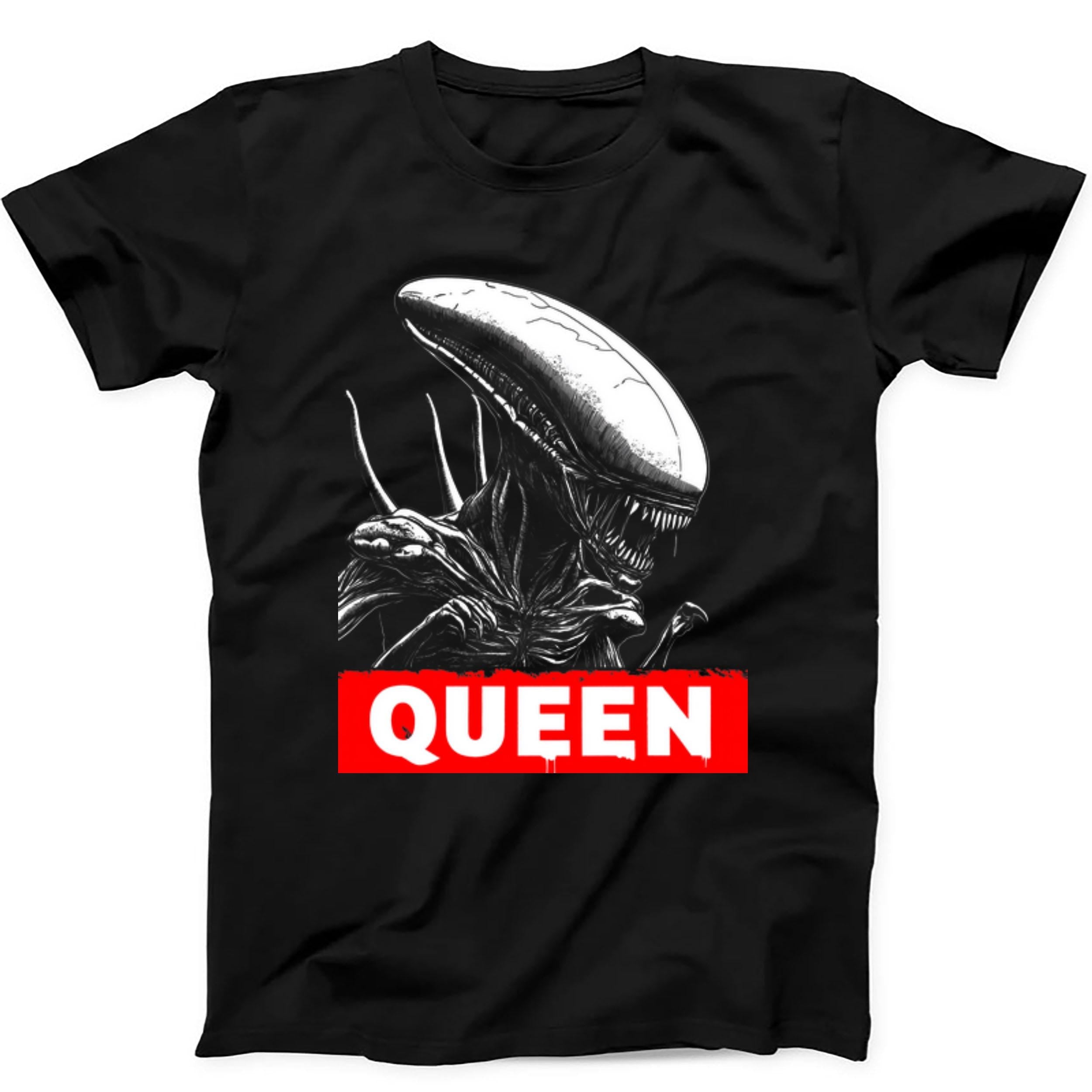 Alien Queen 80s Cult Movie Sci Fi Space Film Funny Cool Gift Tee Black T Shirt 412