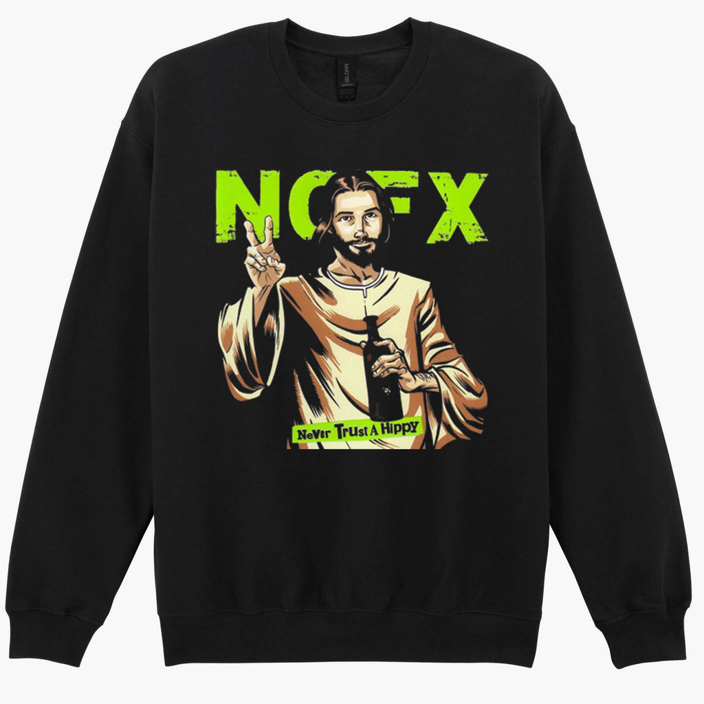 NOFX Skull Beer Band Never Trust A Hippie Music Gift Sweatshirt Hoodie 204