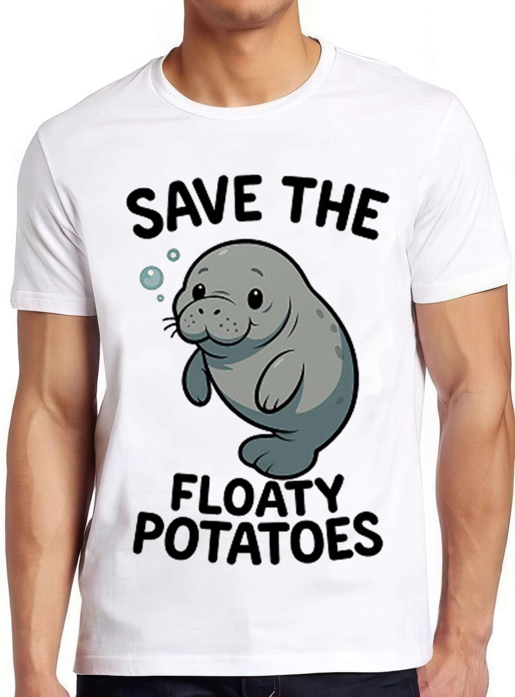 The Floaty Potatoes Manatee Funny Chubby Mermaids Meme Gift Tee T Shirt 2663