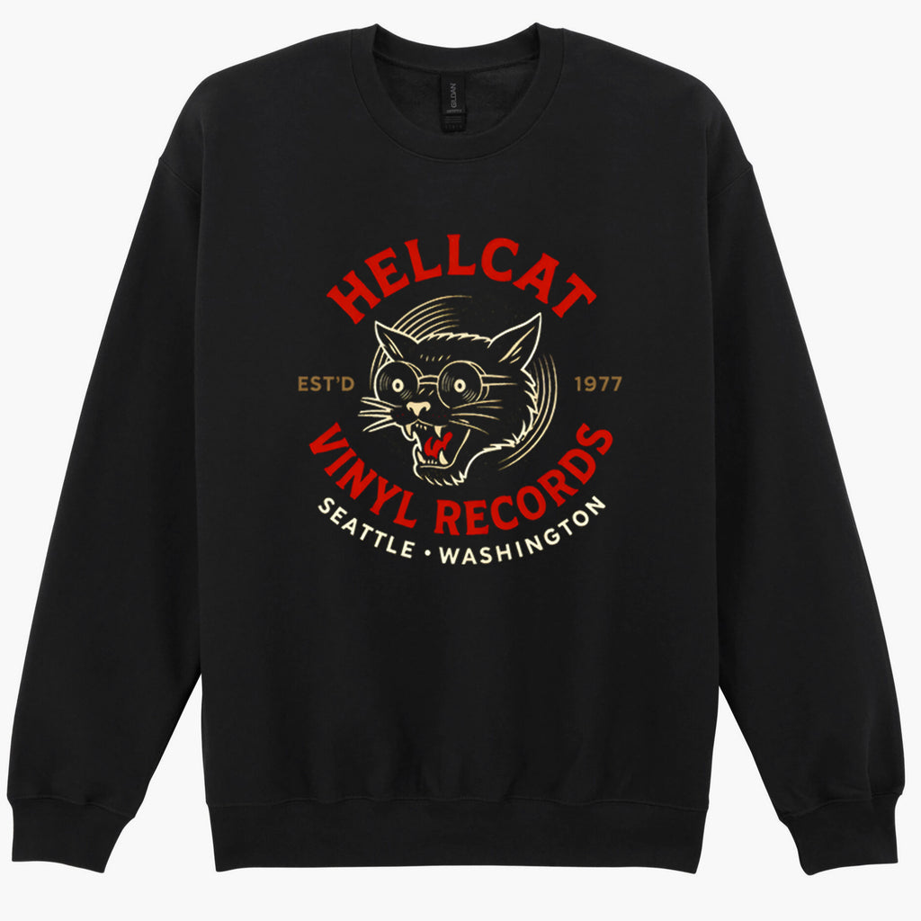 Vinyl Records Seattle Record Store Music Cat Hellcat Gift Sweatshirt Hoodie 624