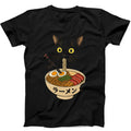 Ramen Noodle Black Cat Foodie Lover Meme Gift Tee Black T Shirt 625