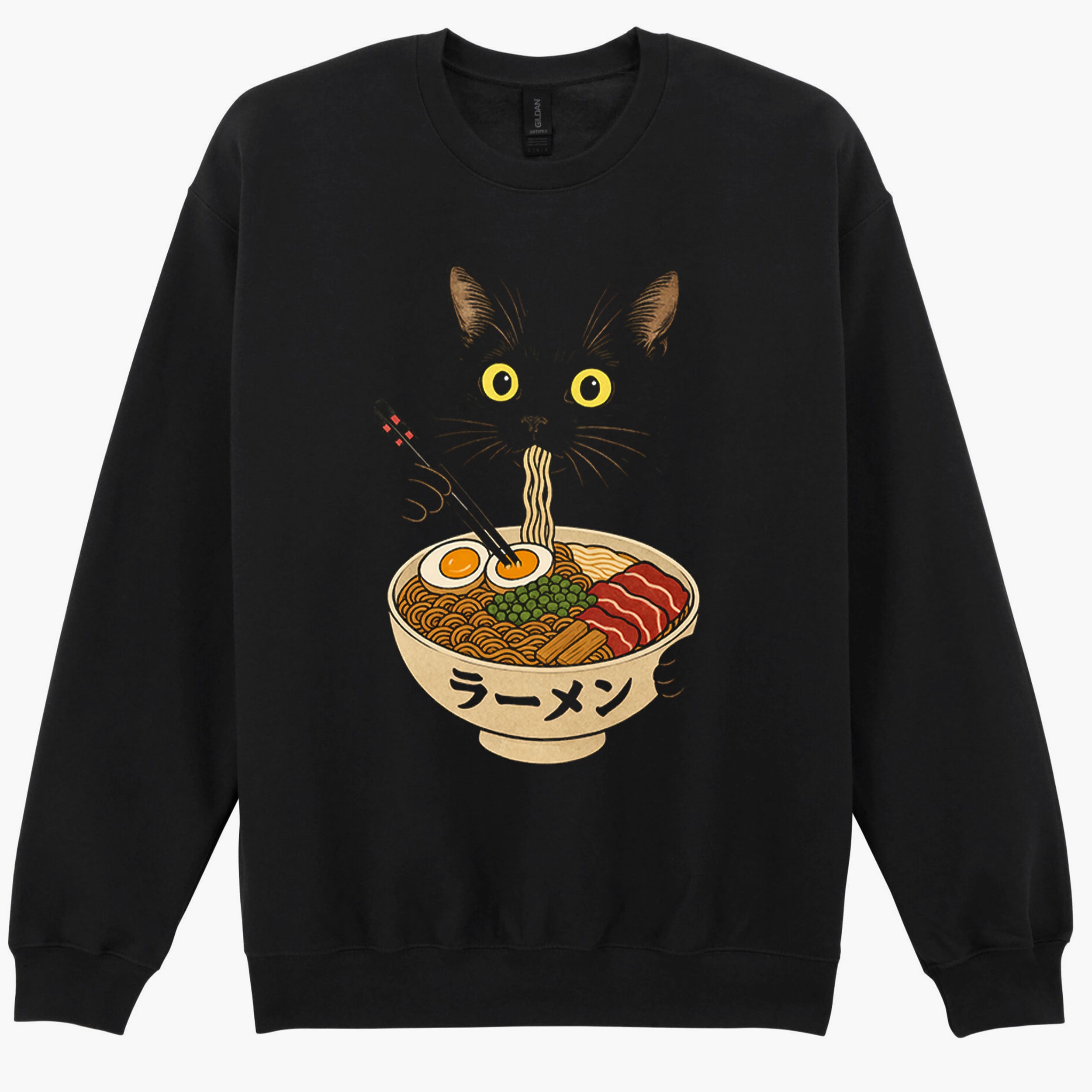 Ramen Noodle Black Cat Foodie Lover Meme Gift Sweatshirt Hoodie 625