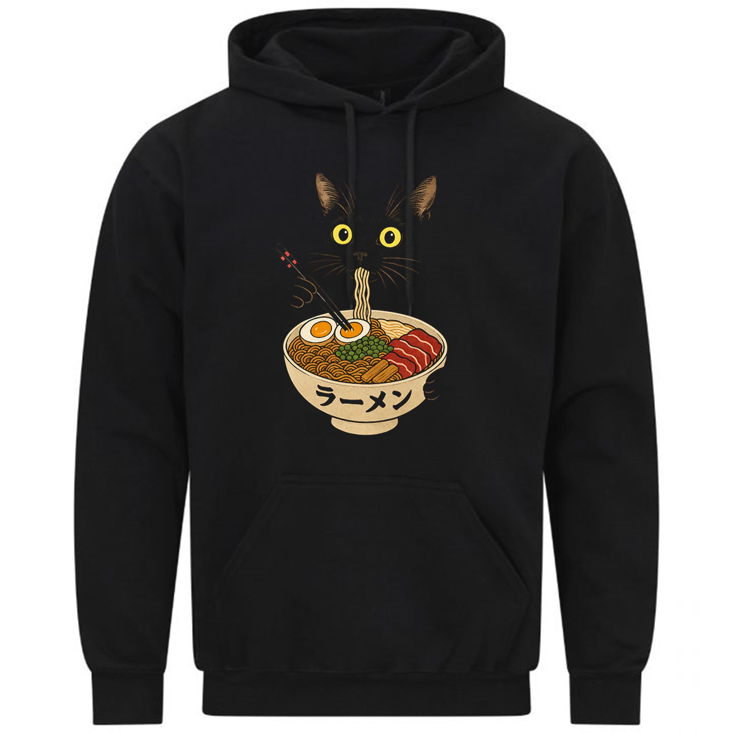 Ramen Noodle Black Cat Foodie Lover Meme Gift Sweatshirt Hoodie 625