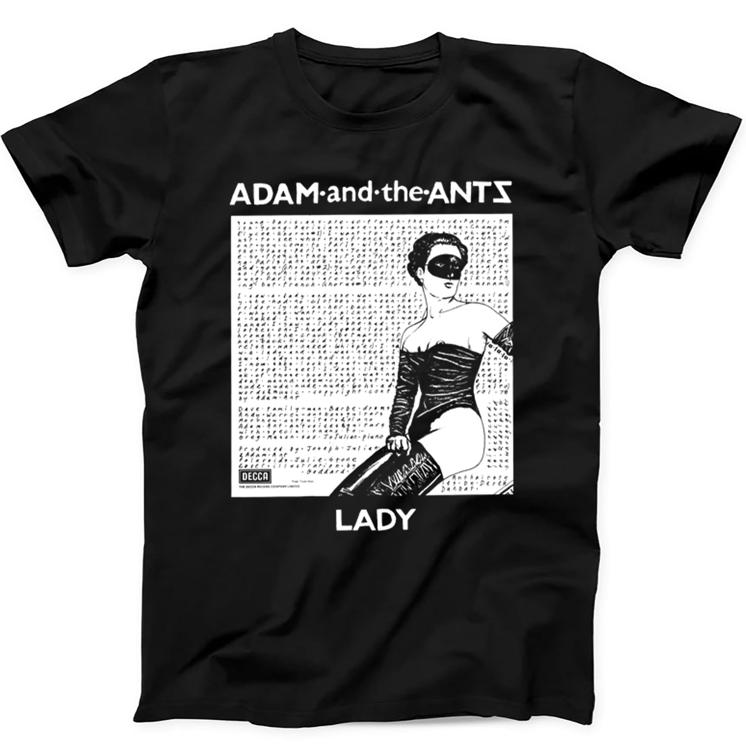 Adam And The Ants Lady 70s New Wave Music Gift Tee Black T Shirt 633