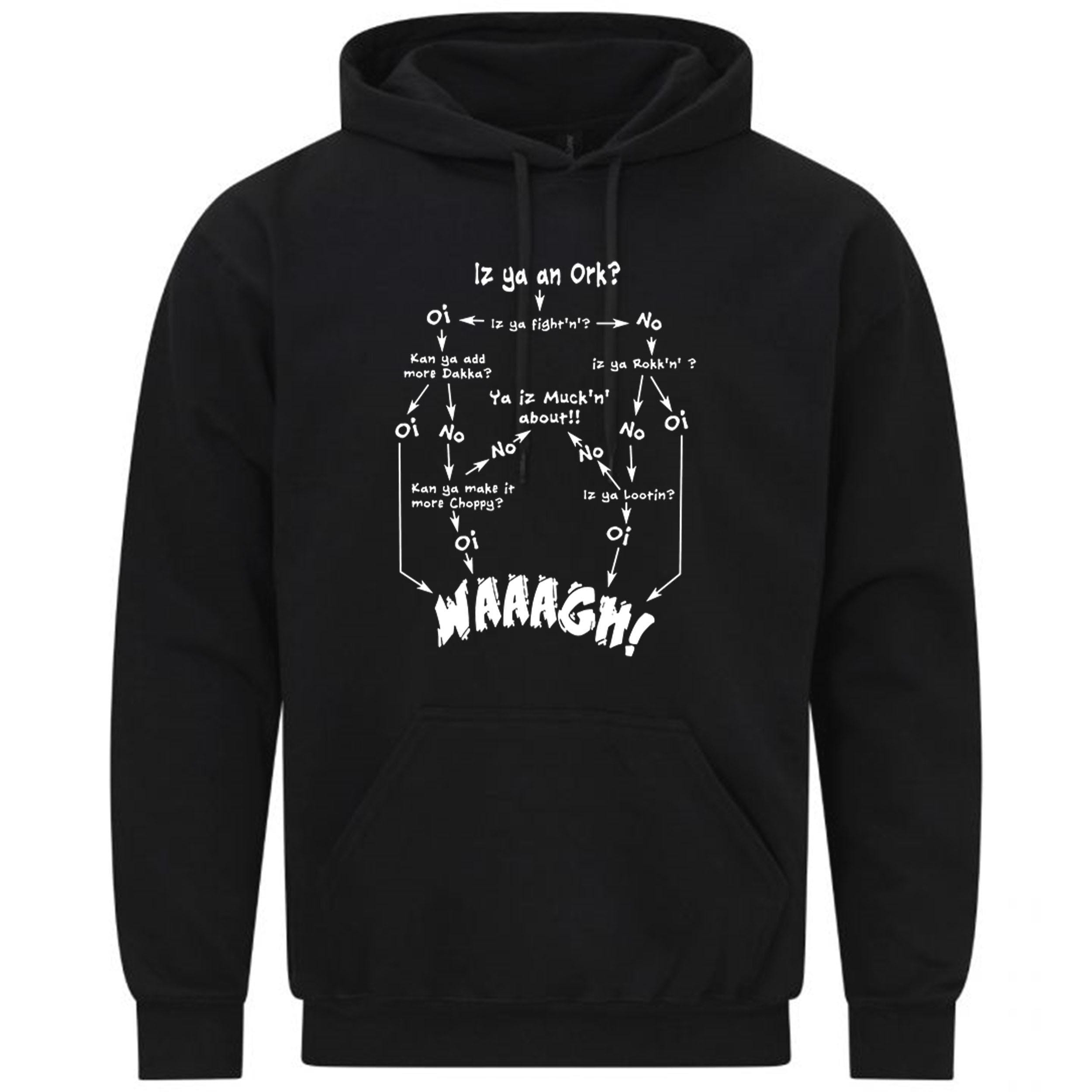 Ork Flow Chart Waagh Decision Decishun Fingy Funny Gift Sweatshirt Hoodie 126