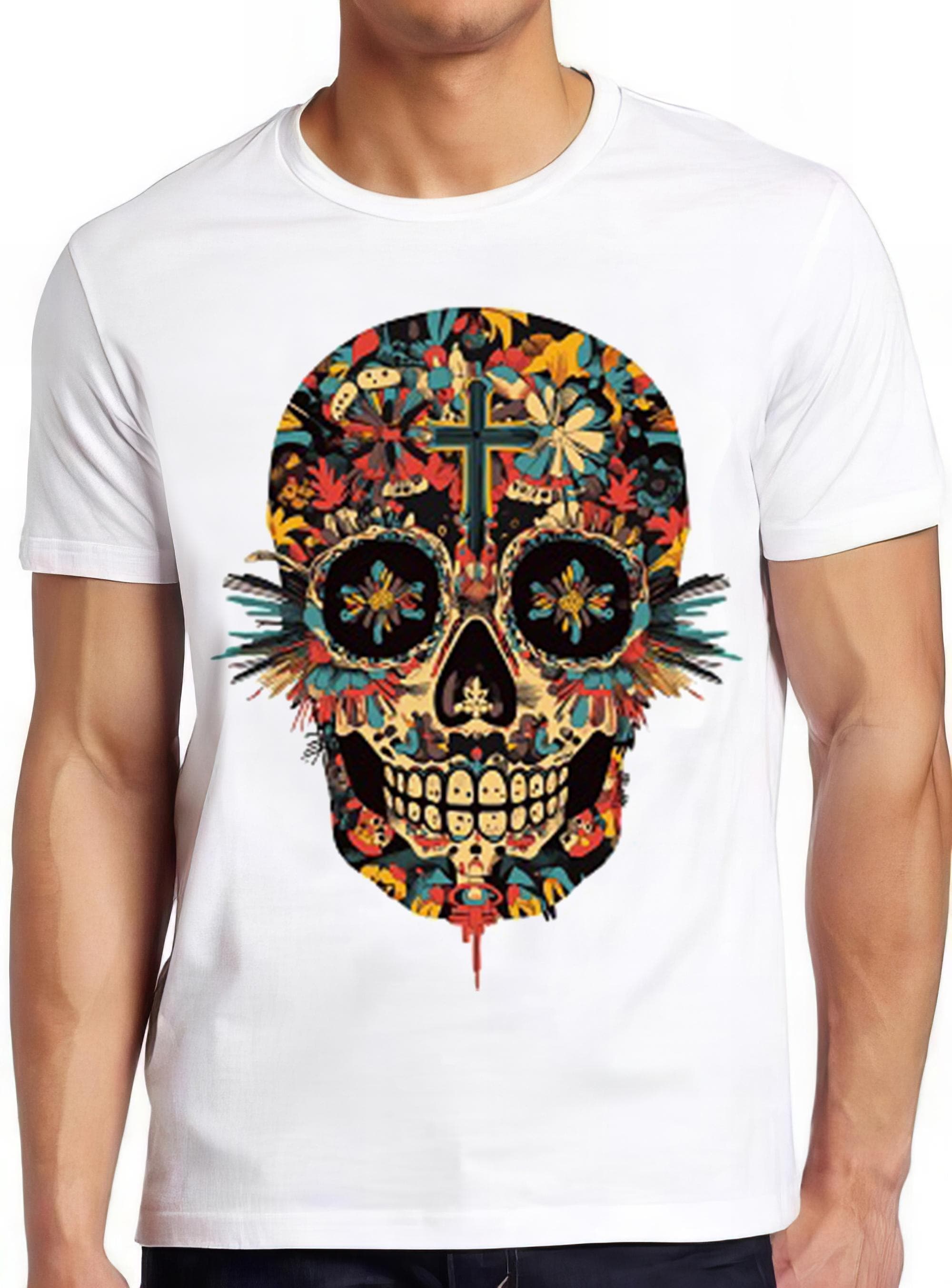 Sugar Skull T Shirt Calavera Art Mandala Present Funny Cool Gift Tee 2346
