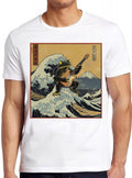 Japanese Toad Frog Playing Electric Guitar The Great Wave Of Kanagawa Parody Movie Music Joke Art Retro Funny Parody Gift Tee T Shirt 2256