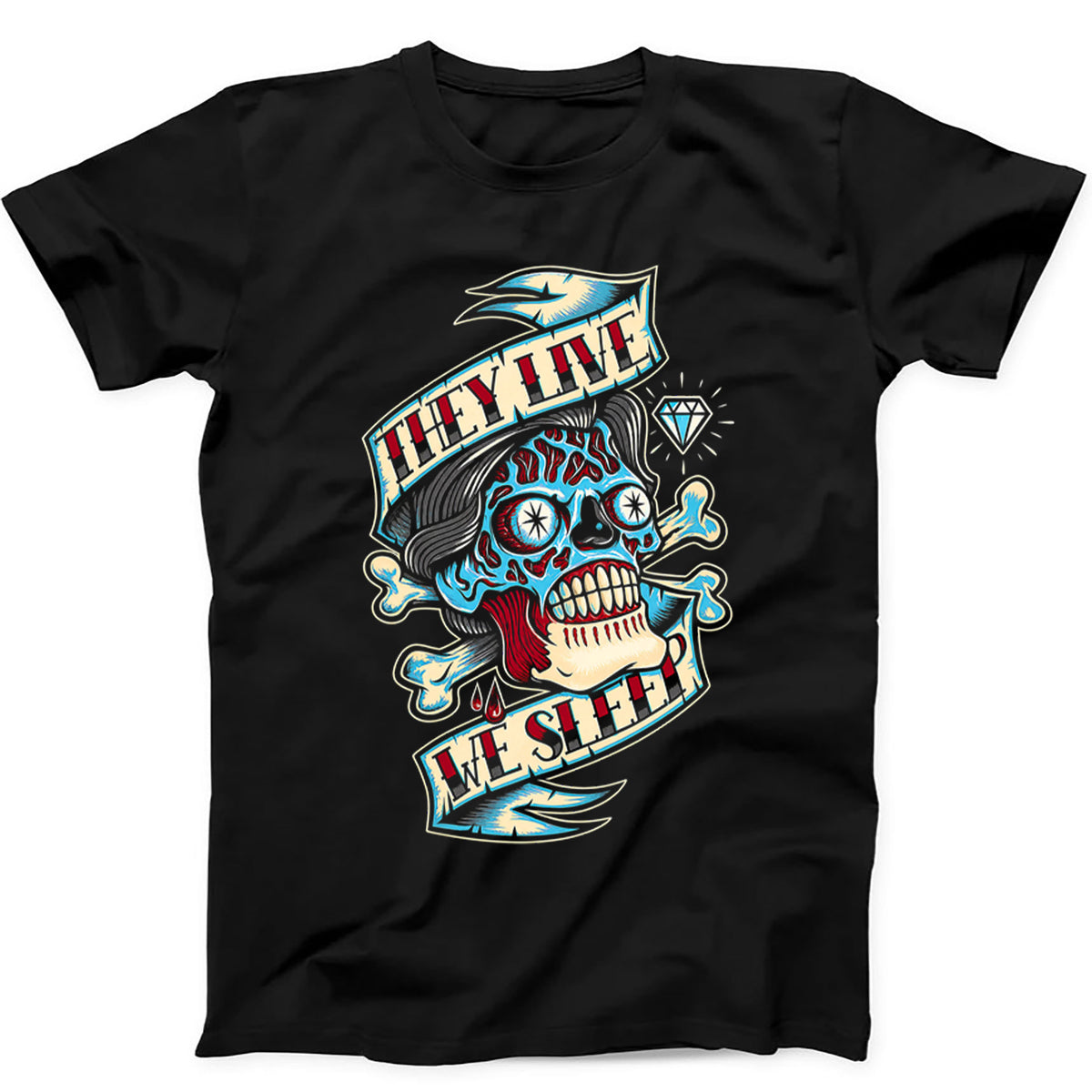 They Live We Sleep Sci Fi Horror Movie Film Funny Gift Tee T Shirt 677