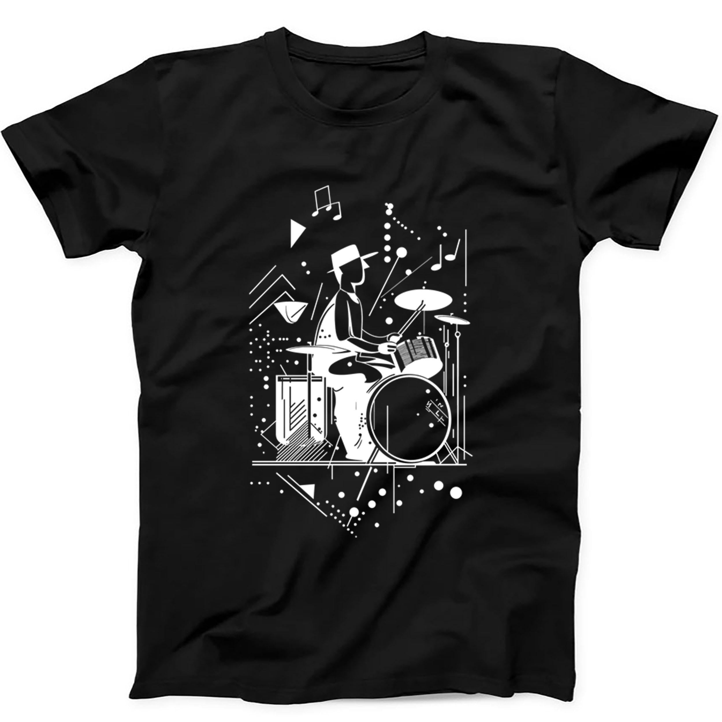 Play That Beat Drummer Drums Classic Jazz Rock Music Gift Tee Black T Shirt 527
