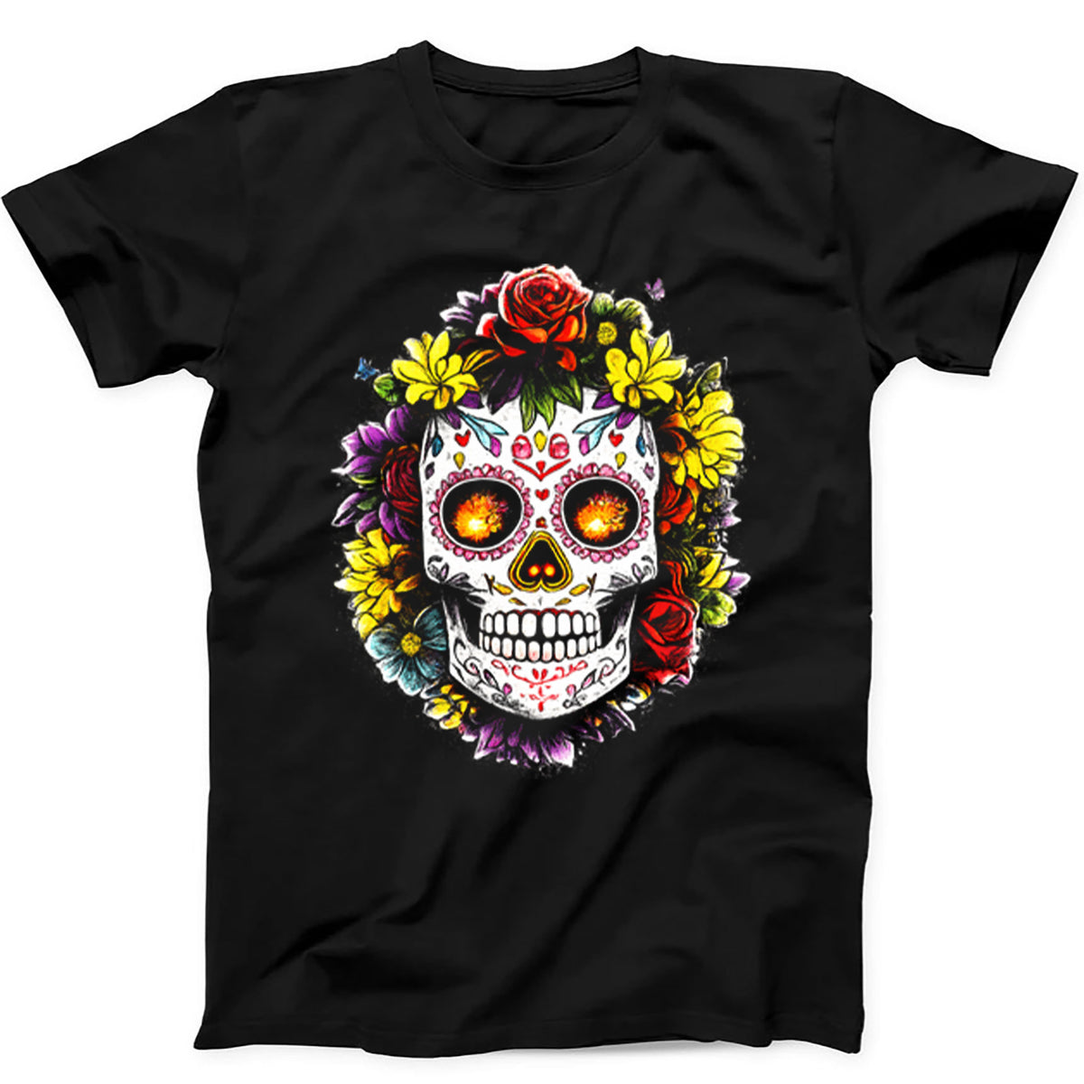 Floral Sugar Skull Day of the Dead Dia De Funny Gift Tee T Shirt 686