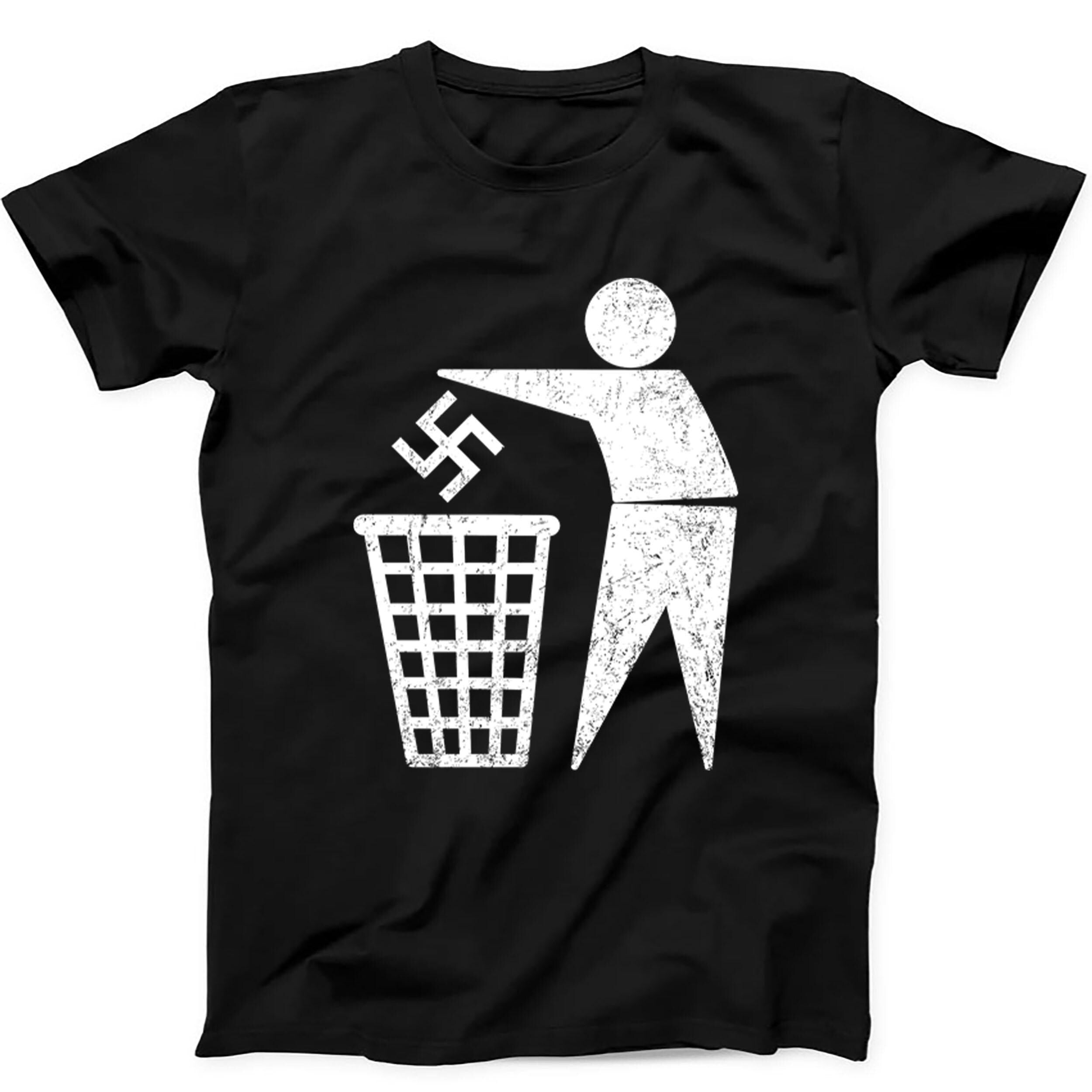 Trash the Swastika Anti-Nazi Funny Gift Tee Black T Shirt 598