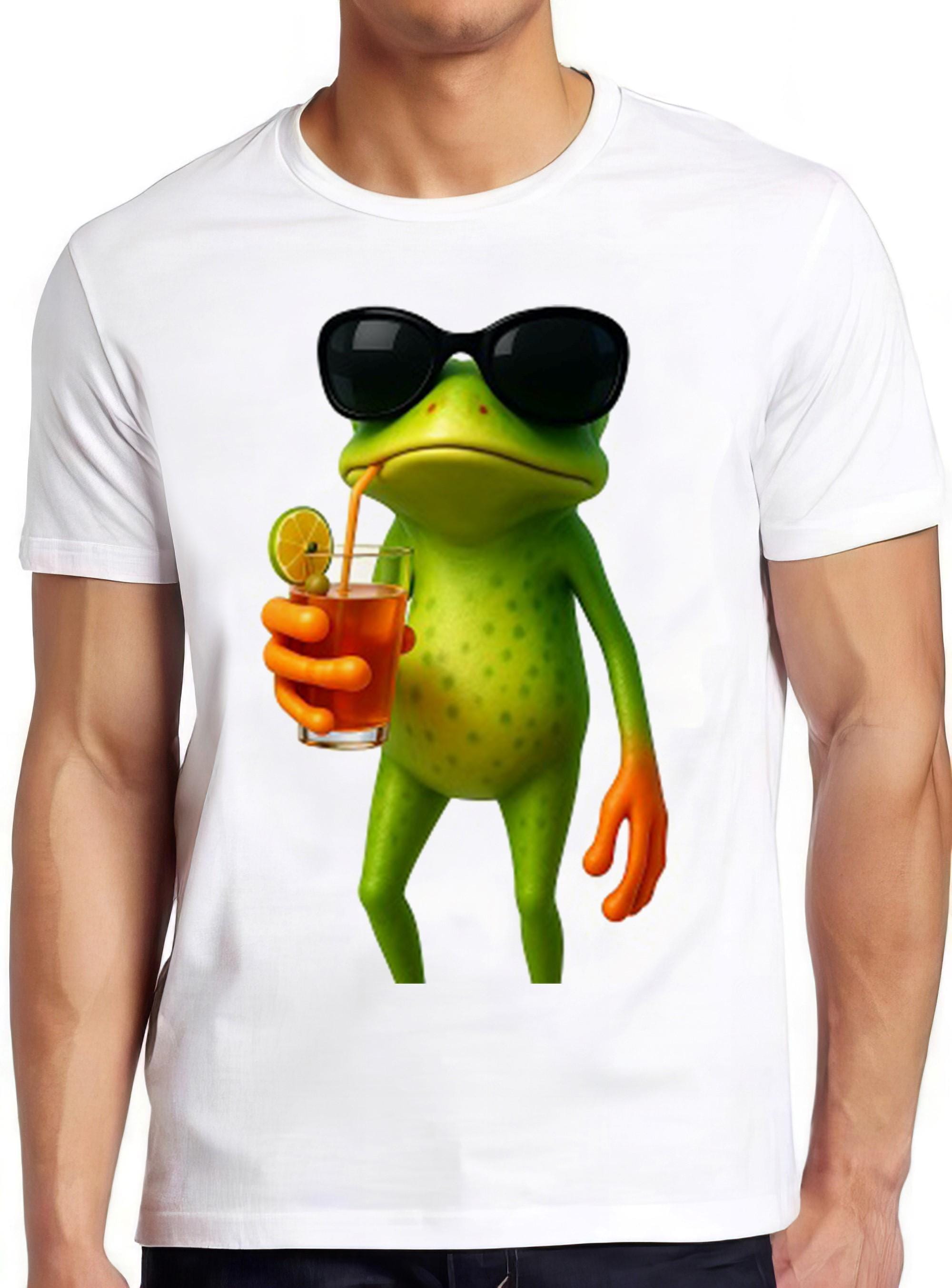 Frog Funny Cocktail Animal Art Meme Top Cool Gift Tee T Shirt 2628