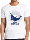 Save The Narwhals T Shirt Funny Animal Cute  Narwhal Saying Tee 2552