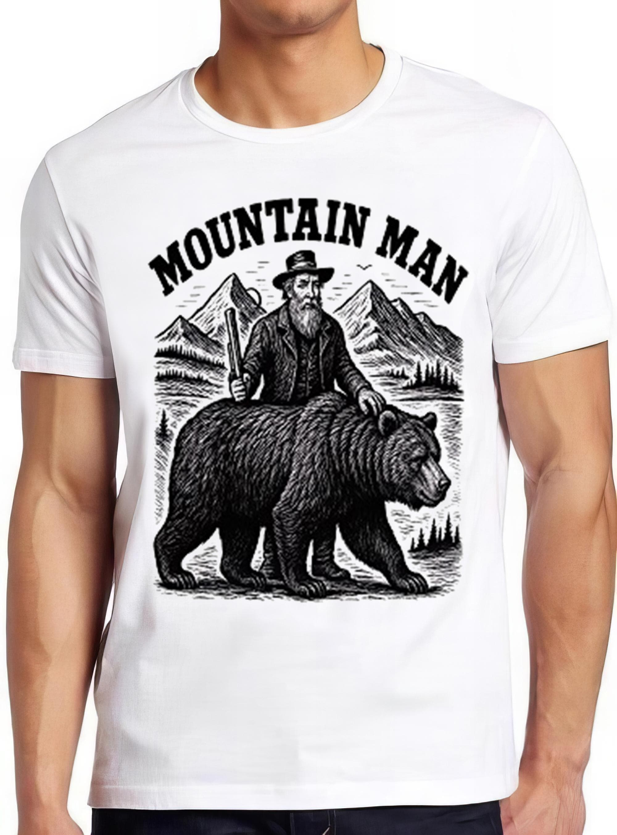 Mountain Man Country Music Western Moonshine Travel Hiking Camping Weird Humorous Hilarious Witty Funny Gift Tee T Shirt 2620