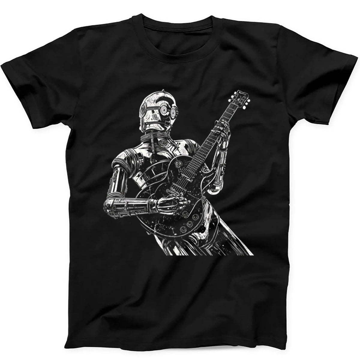 Robot Playing Acoustic Electric Guitar Player T Shirt Sweatshirt Hoodie 798