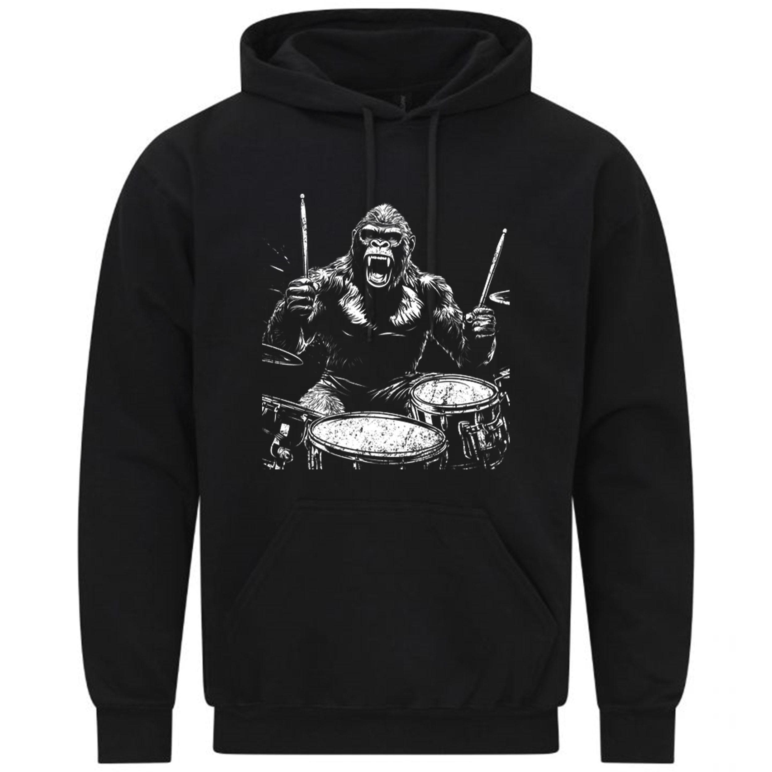 Gorilla Drummer Drum Drumming Monster Funny Animal Gift Sweatshirt Hoodie 406