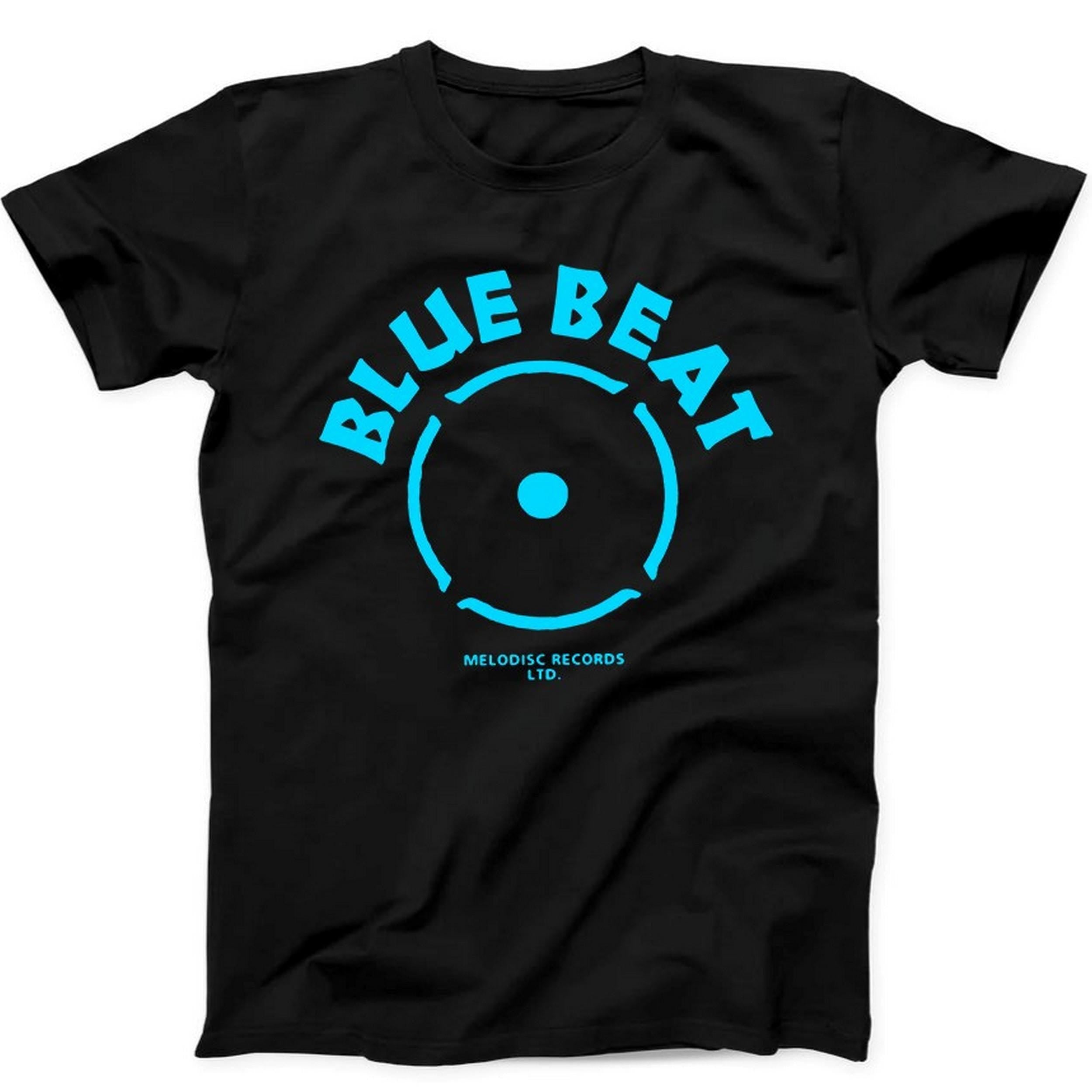 Blue Beat Records Inspired Label Vinyl R&B Ska Music Gift Black Tee T Shirt 357