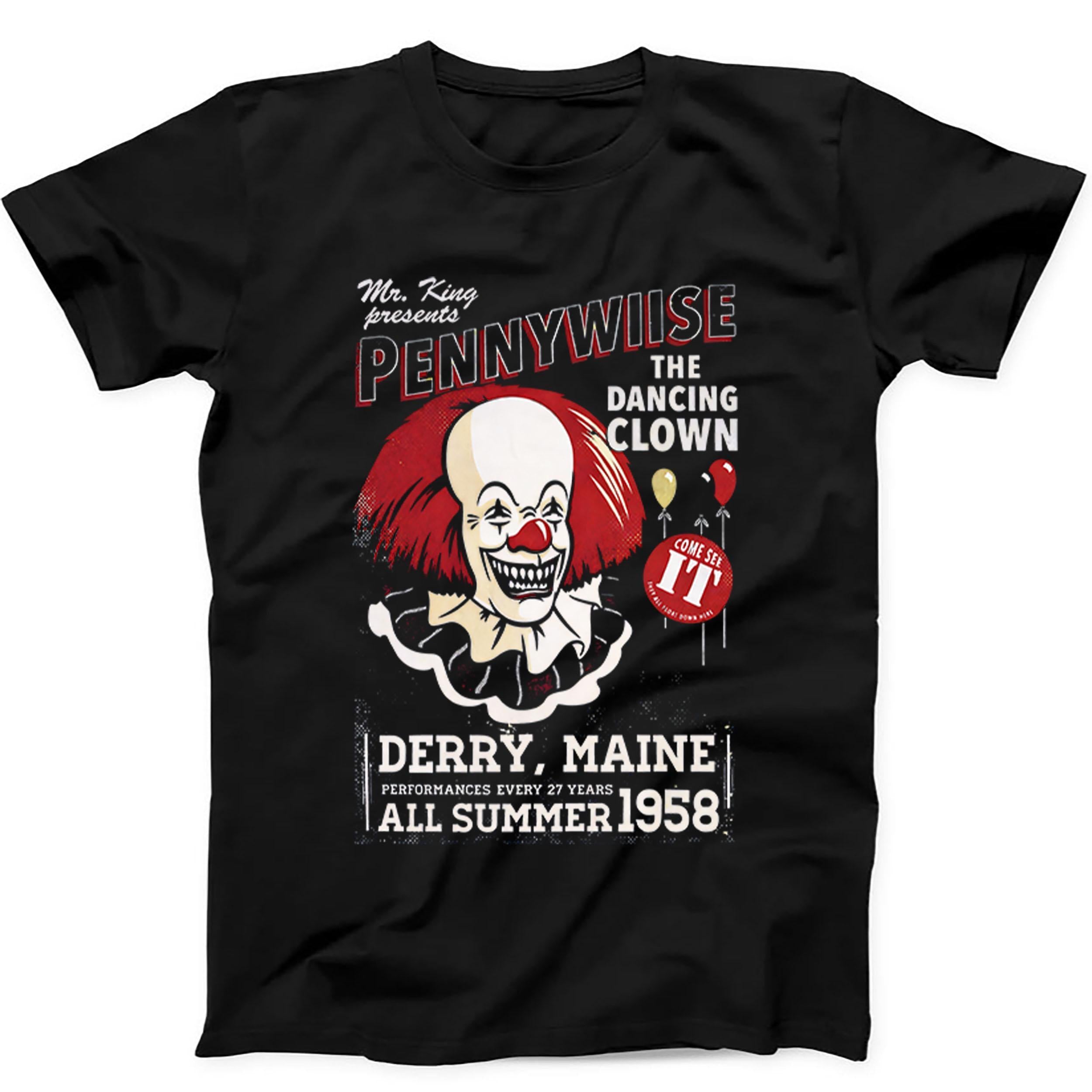 Pennywise The Dancing Clown Stephen Kings It Gift Black T Shirt 573