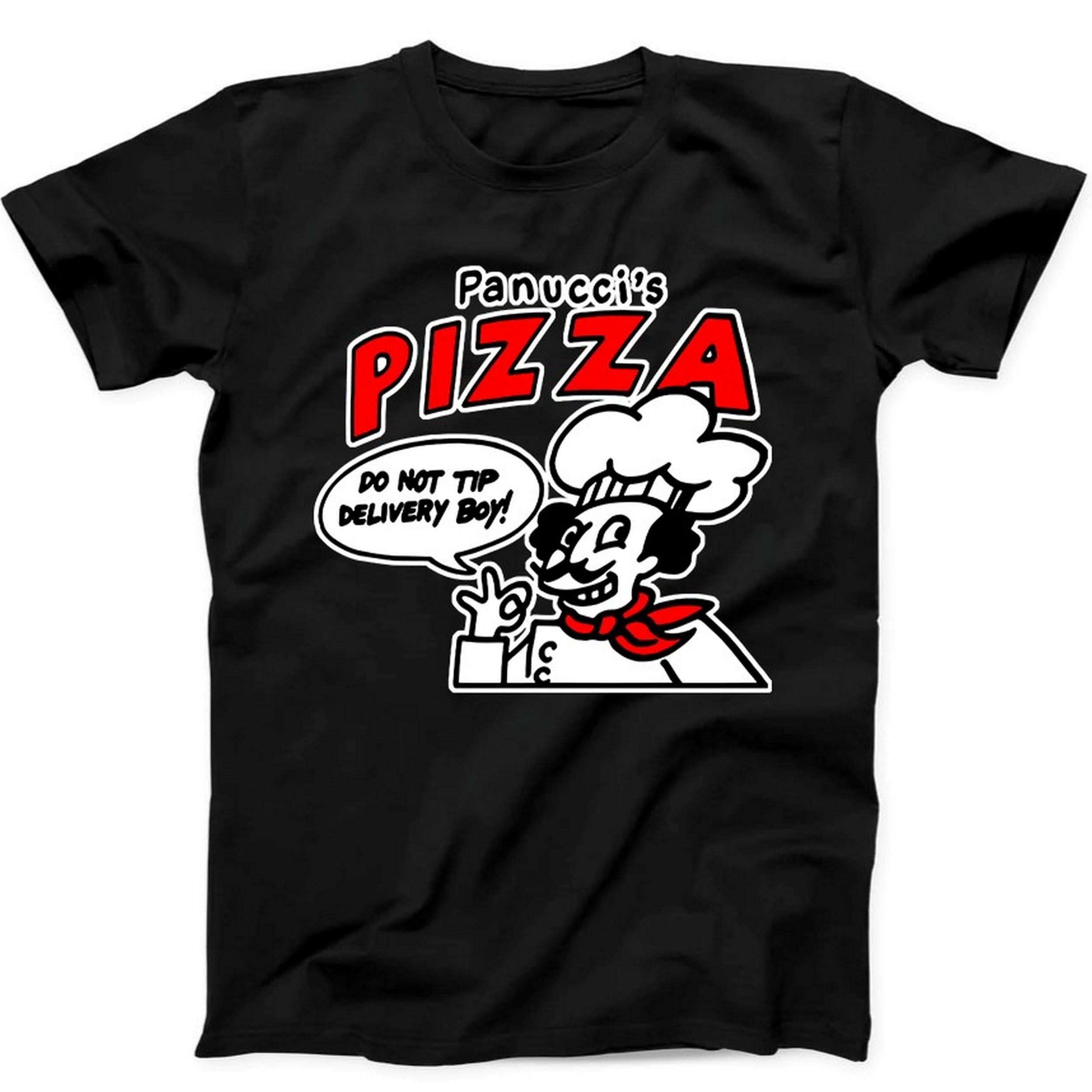 Panucci's Pizza Do Not Tip Delivery Boy Funny Gift Tee Black T Shirt B288