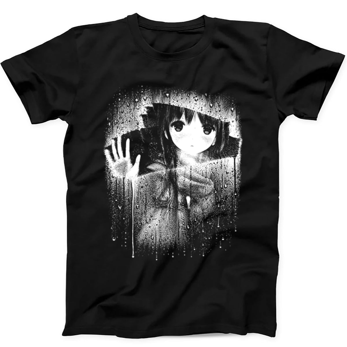 Anime Girl Manga Raining Windows Gift T Shirt Sweatshirt Hoodie 820