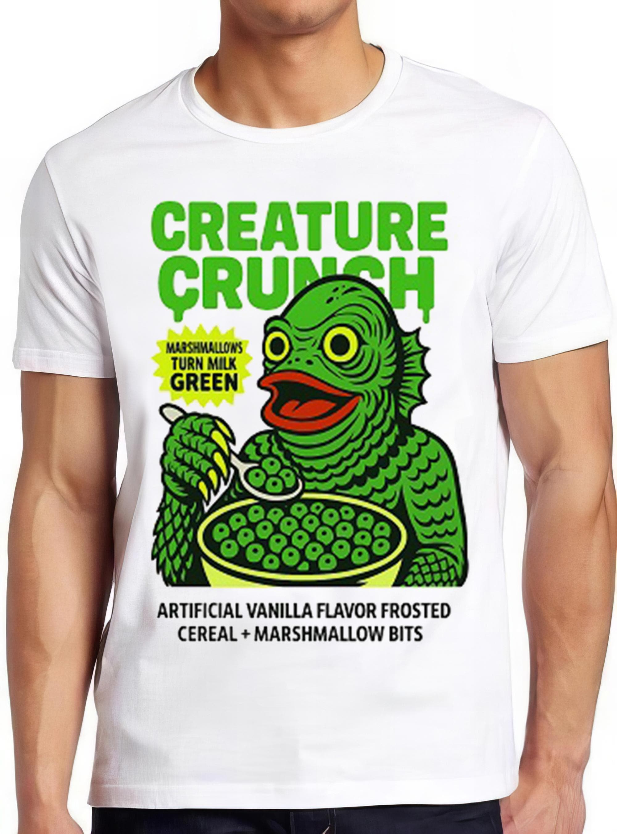 Creature Inspired Parody Cartoon Crunch Black Lagoon Fantasy Monster Funny Art Design Unisex Retro Cult Top Cool Gift Tee T Shirt 2851